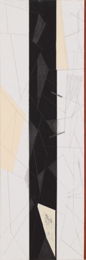 Black-Composition 2016-4　カンヴァスに油彩・アクリル・鉛筆　2016　 60×20cm