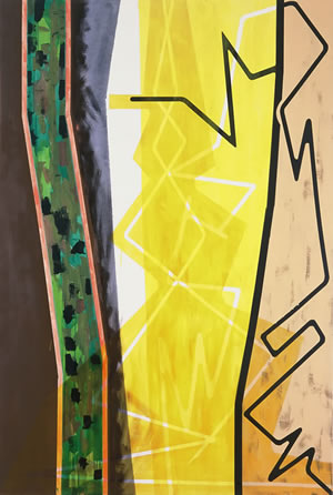 黄色い重なり　Ｆ120　カンヴァスに油彩・アクリル　2011