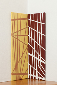 科学と創造1・2　セットでの展示　変形カンヴァスに油彩　2012