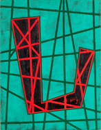 Composition 2013 （赤い追憶）カンヴァスに油彩2013　Ｆ６