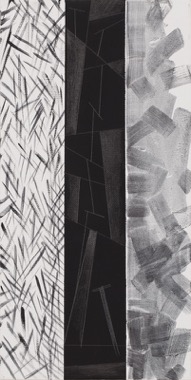 Black-Composition 2016-6　カンヴァスにアクリル・鉛筆　2016　 40×20cm