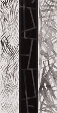 Black-Composition 2016-7　カンヴァスにアクリル・鉛筆　2016　 40×20cm