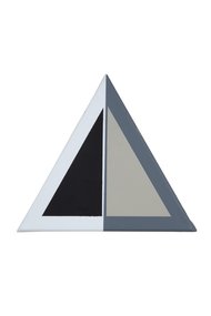 三角のバーネット　三角形カンヴァスにアクリル（１辺25ｃｍ）2020